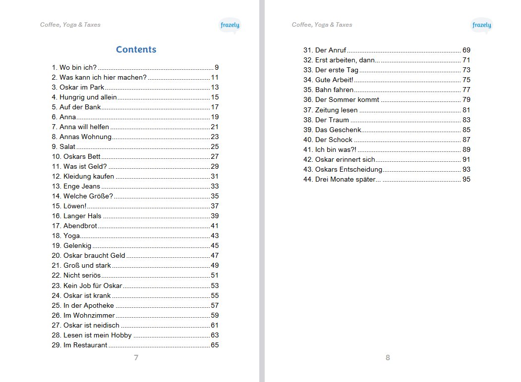 Coffee, Yoga & Taxes - German Easy Reader for Beginners (A2)
